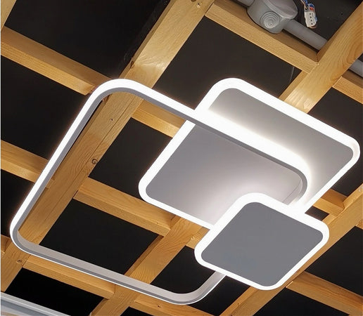 Plafoniera Luce Fredda Led Quadrata 50w Lampadario Soffitto Bianco Moderno 50064