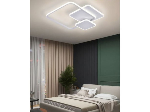 Plafoniera Luce Fredda Led Quadrata 50w Lampadario Soffitto Bianco Moderno 50064