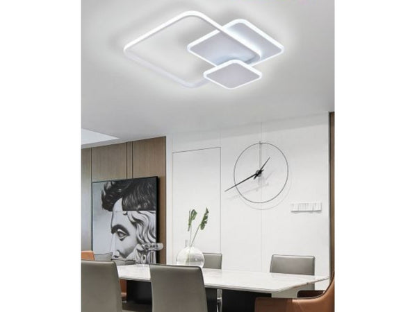 Plafoniera Luce Fredda Led Quadrata 50w Lampadario Soffitto Bianco Moderno 50064