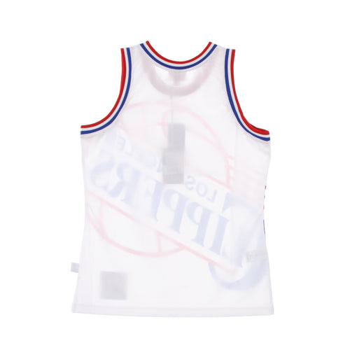 MITCHELL & NESS Canotta Tipo Basket Uomo Nba Big Face Blown Out Fashion Jersey Hardwood Classics Loscli White/original Team Colors da uomo