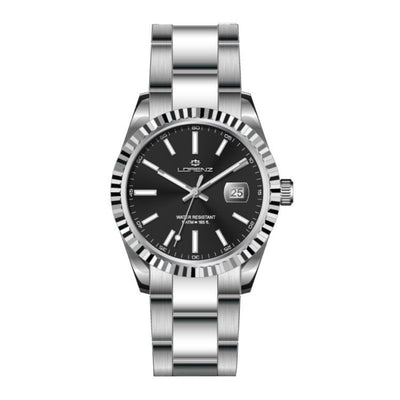Lorenz Ginevra – Orologio Uomo Acciaio Quadrante Nero (28187BB)