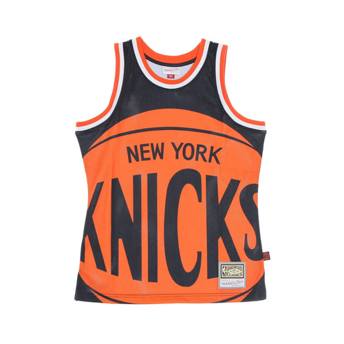MITCHELL & NESS Canotta Tipo Basket Uomo Nba Big Face Blown Out Fashion Jersey Hardwood Classics Neykni Black/original Team Colors da uomo