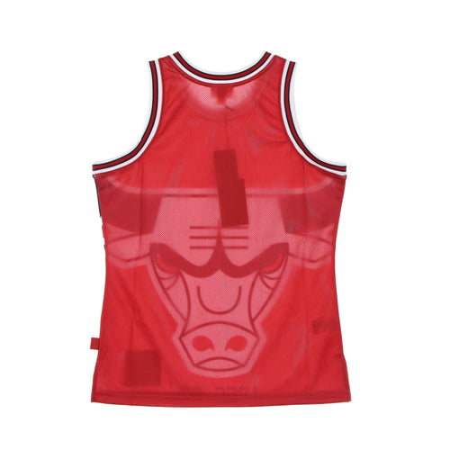 MITCHELL & NESS Canotta Tipo Basket Uomo Nba Big Face Blown Out Fashion Jersey Hardwood Classics Chibul Red/original Team Colors da uomo