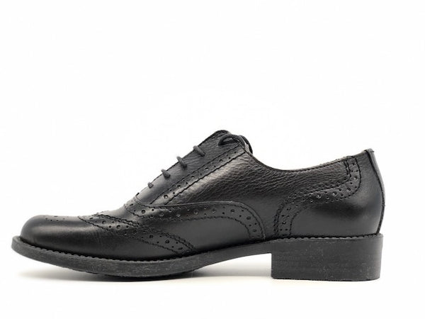 Francesina donna in pelle nera TRATTI