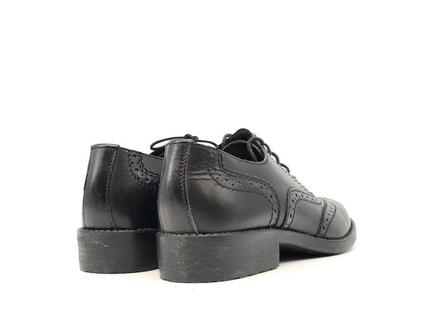 Francesina donna in pelle nera TRATTI