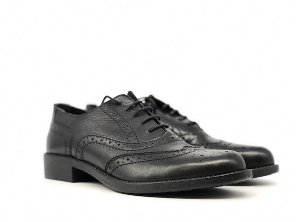 Francesina donna in pelle nera TRATTI