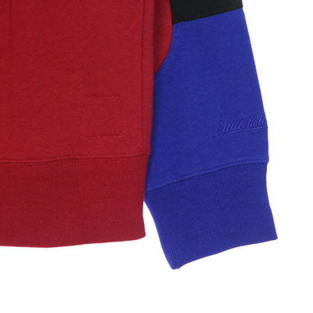 MITCHELL &amp; NESS Felpa Cappuccio Uomo Nba Fusion Fleece Hoodie Hardwood Classics Nejnet Original Team Colors da uomo