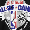 MITCHELL & NESS Felpa Leggera Cappuccio Manica Corta Uomo Nba Mesh Fashion Hoodie Hardwood Classics All Star Game 1985 Black/black/silver da uomo