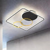 Plafoniera Led 55w Quadrato Con Cerchi Nero Oro Lampada Soffitto Luce 6500k 70906