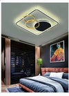 Plafoniera Led 55w Quadrato Con Cerchi Nero Oro Lampada Soffitto Luce 6500k 70906