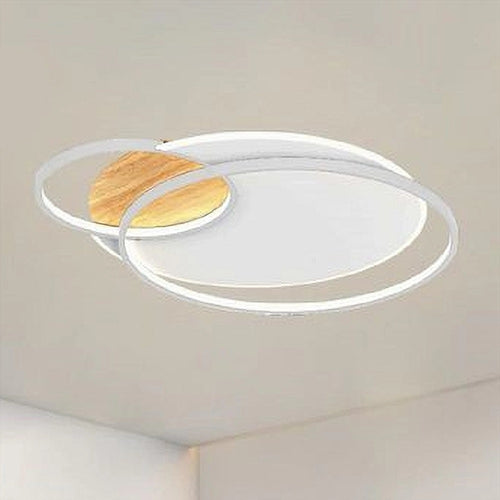 Plafoniera Led 38w Cerchi Bianco Lampadario Soffitto Moderno Luce Naturale 70838