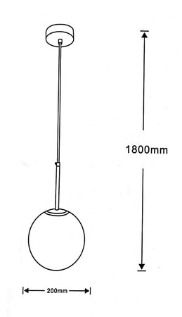 Lampadario A Sospensione Oro Con Sfera Vetro Bianco Attacco E27 Moderno Minimal 33504