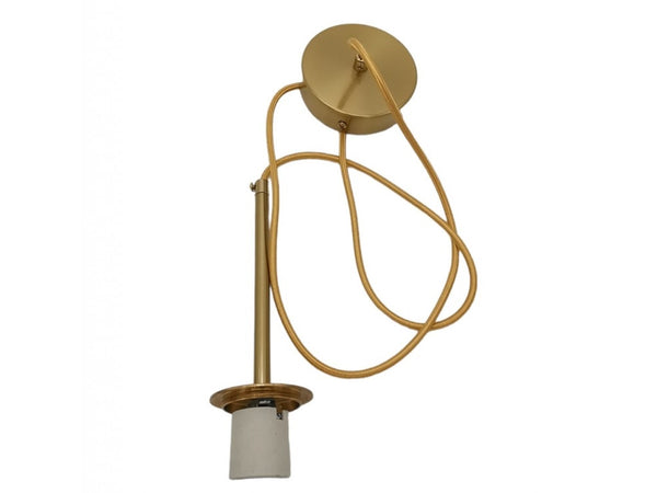 Lampadario A Sospensione Oro Con Sfera Vetro Bianco Attacco E27 Moderno Minimal 33504