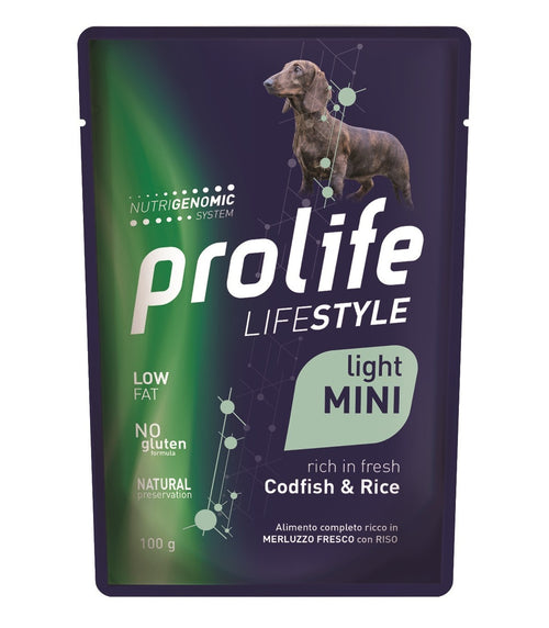 Prolife Lifestyle mangime umido Light Cani Mini merluzzo e riso 100 gr
