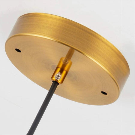 Lampadario A Sospensione Oro Ovale Con Sfera Vetro Attacco E27 Moderna Minimal 32835