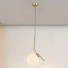 Lampadario A Sospensione Attacco E27 Oro Con Sfera In Vetro Moderno Minimal 32828