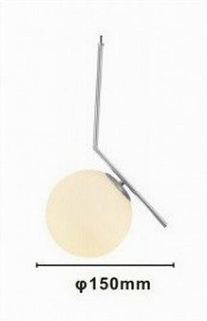 Lampadario A Sospensione Attacco E27 Argento Con Sfera Vetro Moderno Minimal 33474