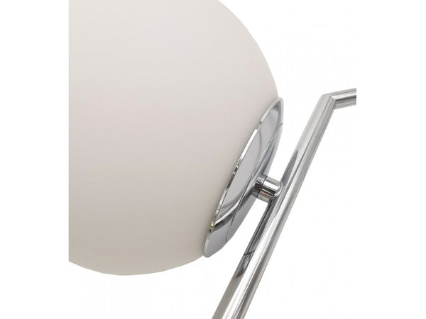 Lampadario A Sospensione Attacco E27 Argento Con Sfera Vetro Moderno Minimal 33474