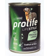 Prolife Lifestyle mangime umido Light Cani Medium&Large merluzzo e riso 400 gr