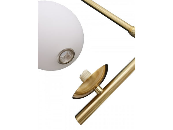 Lampadario A Sospensione Oro Con 2 Sfere In Vetro Bianco Opaco Attacco G9 E27 33481