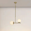 Lampadario A Sospensione Oro Con 2 Sfere In Vetro Bianco Opaco Attacco G9 E27 33481