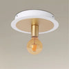 Plafoniera Da Soffitto In Metallo Oro Bianco Con Luce Lampada Attacco E27 32651