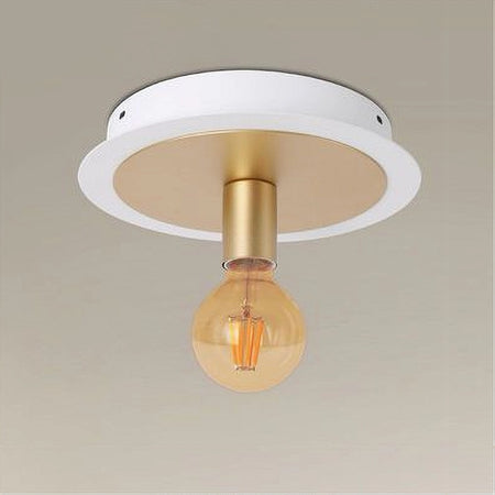 Plafoniera Da Soffitto In Metallo Oro Bianco Con Luce Lampada Attacco E27 32651