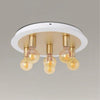 Plafoniera A Soffitto In Metallo Oro Bianco Con 5 Luci Lampada Attacco E27 32675