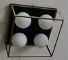 Lampadario Moderno Nero Oro A Soffitto Plafoniera Quadrata E27 Nordico 4 Sfere 32699