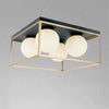 Lampadario Moderno Nero Oro A Soffitto Plafoniera Quadrata E27 Nordico 4 Sfere 32699