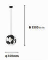 Lampadario A Sospensione Mappamondo E27 In Metallo Nero Sfera Globo Sospeso 33948