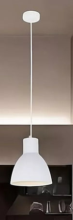 Lampadario A Sospensione E27 Ferro Paralume Moderno Contemporaneo Campanella Bianca 33283