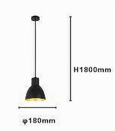 Lampadario A Sospensione E27 Ferro Paralume Moderno Contemporaneo Campanella Nera Oro 33269