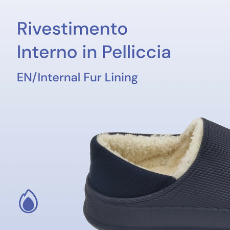 Amix Diamond Le Originali Dasoft Fantastiche Ciabatte Invernali Uomo e Donna, Pantofole Chiuse Con Peluche, Zoccoli con Pelliccia Interna, Memory Foam e Suola Antiscivolo, Sabot da Casa e Giardino