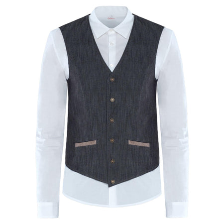 Gilet Snow Jeans Nero Gilet Uomo Cameriera Sala Reception Elasticizzato