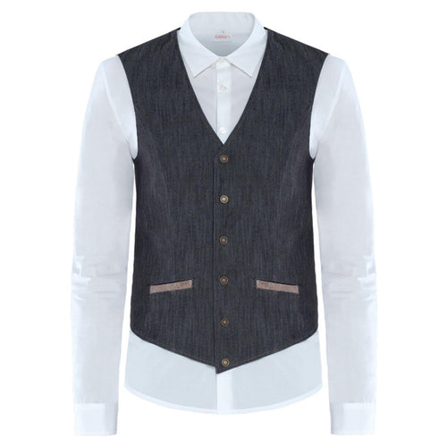 Gilet Snow Jeans Nero Gilet Uomo Cameriera Sala Reception Elasticizzato