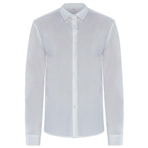 Camicia Peter Bianco Camicia Uomo Elasticizzata Manica Lunga Cameriere Barman Reception