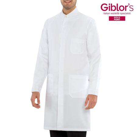 Camice Medico Rocco Bianco No Stiro Camice Medicale Tessuto Tencel Bottoni Automatici