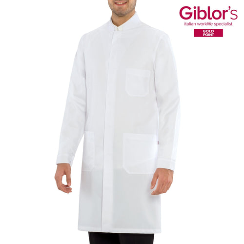 Camice Medico Rocco Bianco No Stiro Camice Medicale Tessuto Tencel Bottoni Automatici