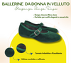 Originali Mary Jane, Ballerine Donna da Casa, Eleganti Friulane con Cinturino, Pantofole Basse in Velluto, Produzione Artigianale