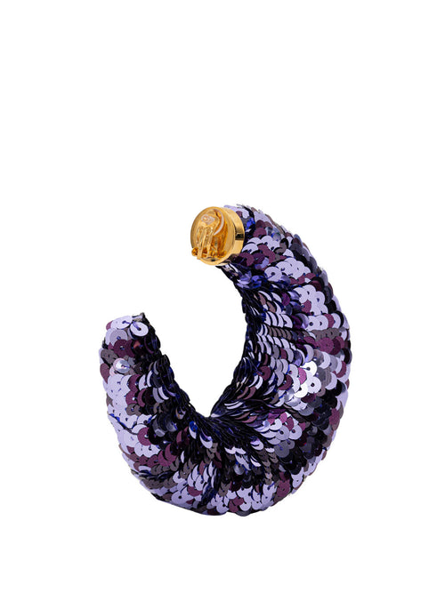 Tom Ford Orecchini Croissant a Cerchio con Paillettes da donna