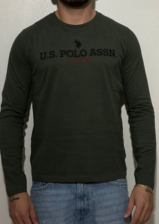 T-shirt manica lunga verde militare