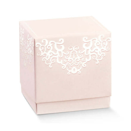 Bomboniera Scatolina Rosa Fleur Chantilly 9x9x9 cm