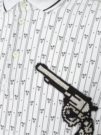 Dolce &amp; Gabbana Polo in Piquet Bianca con Stampa Allover da uomo