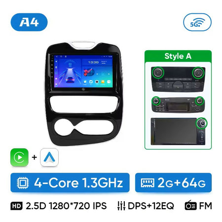 Autoradio Renault Clio 4 2012-2019 Android auto CarPlay wireless GPS lettore