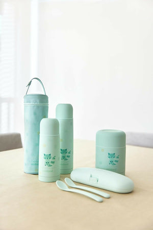 MINILAND Thermos in acciacio - Food Thermy colore Mint - 600ml - realizzato in doppio strato di acciaio che mantiene il cibo freddo o caldo per ore