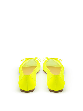 Christian Louboutin Ballerina a Punta in Mesh Giallo Fluo da donna