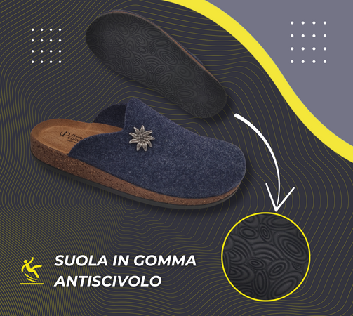 Originali Zoccoli Alpini, Ciabatte Uomo e Donna Invernali, Calde Sabot Tirolesi in Lana Cotta, 100% Made in Italy