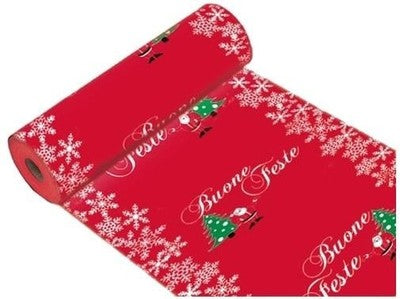 TAPPETO PASSATOIA ELEA FANTASY 10 ROSSA ROTOLO 50 MT ALTEZZA MT.1 BUONE FESTE