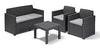 SALOTTO IN RESINA ANTIURTO EFFETTO POLYRATTAN GRAPHITE ALABAMA